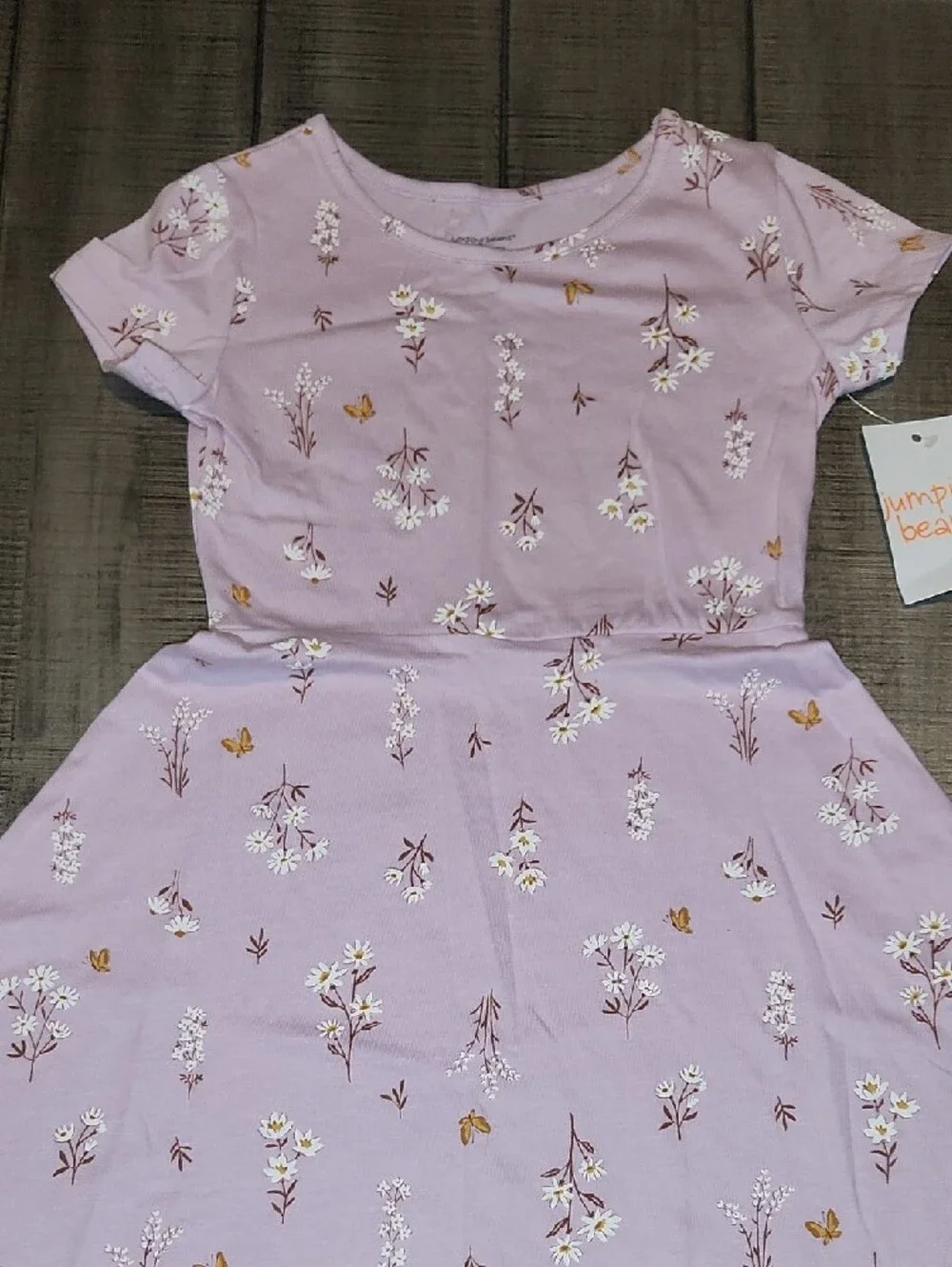 NWT jumping beans Light Pink Floral Short-Sleeve Twirl Dress